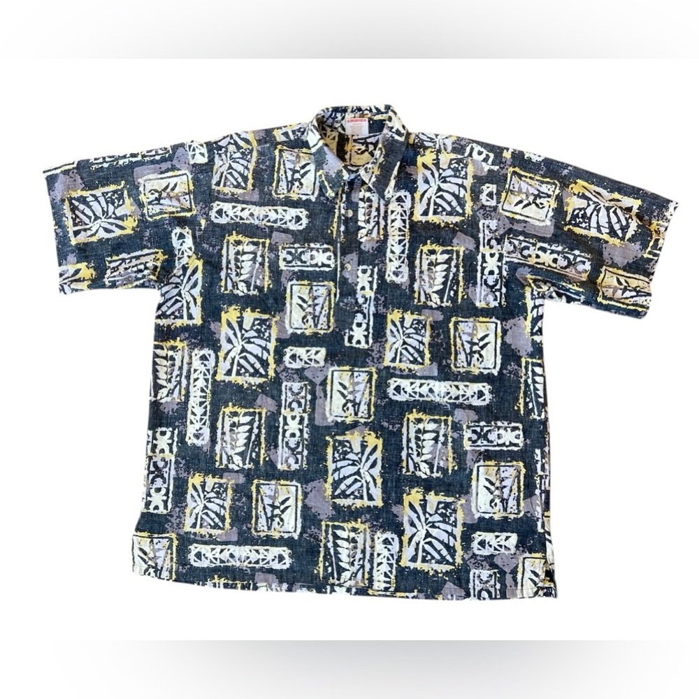 Go Barefoot Hawaiian Shirt Size XL Tropical Made‎ In USA Half Button